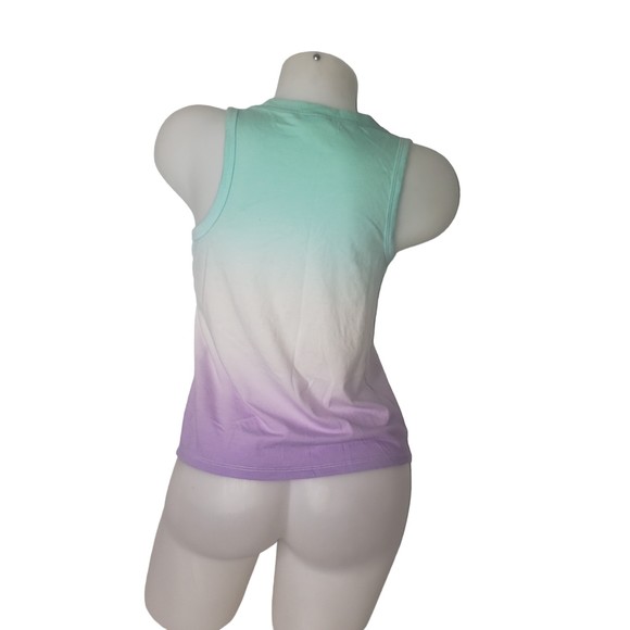 Aqua White and Purple Ombre Tank Top Size Small - Picture 2 of 6